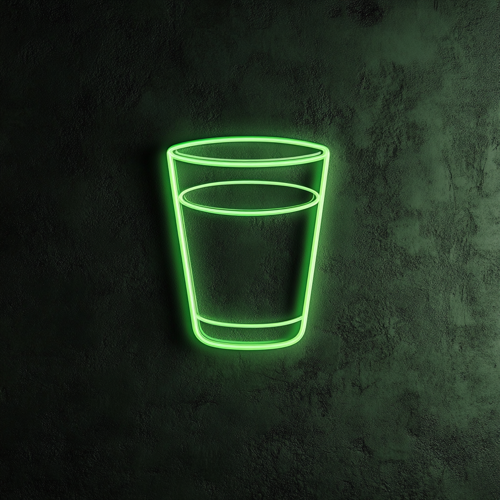 Espresso Shot Glass - Green Neon Sign, 24 Inches