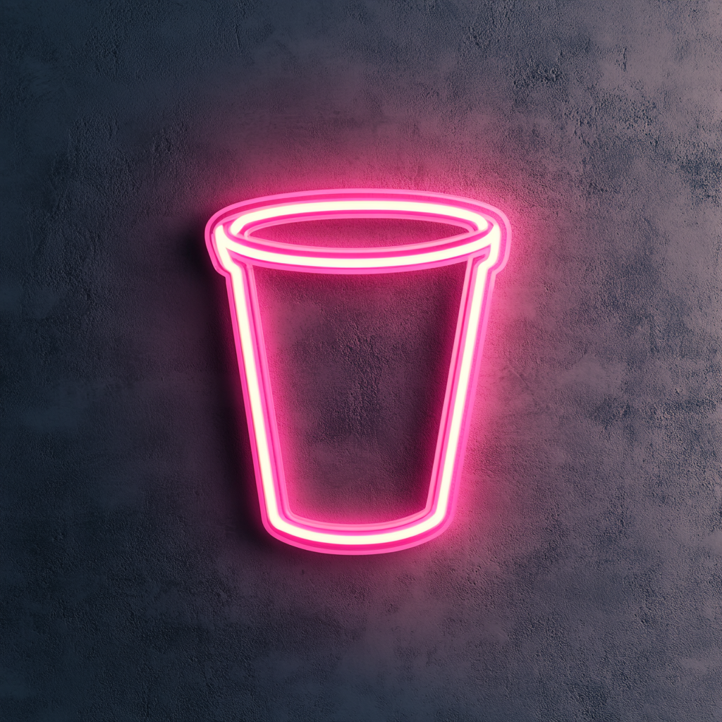 Espresso Shot Glass - Pink Neon Sign, 18 Inches