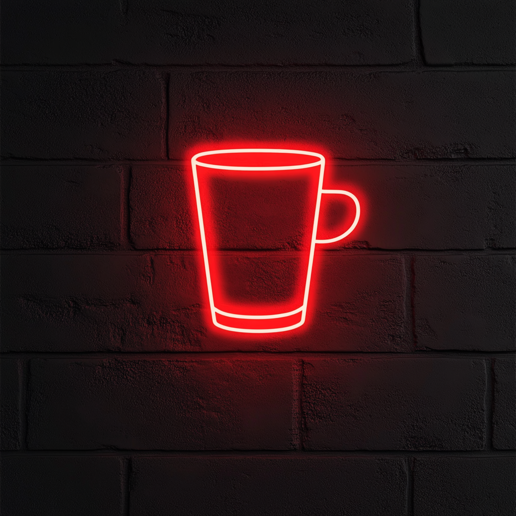 Espresso Shot Glass - Red Neon Sign, 24 Inches