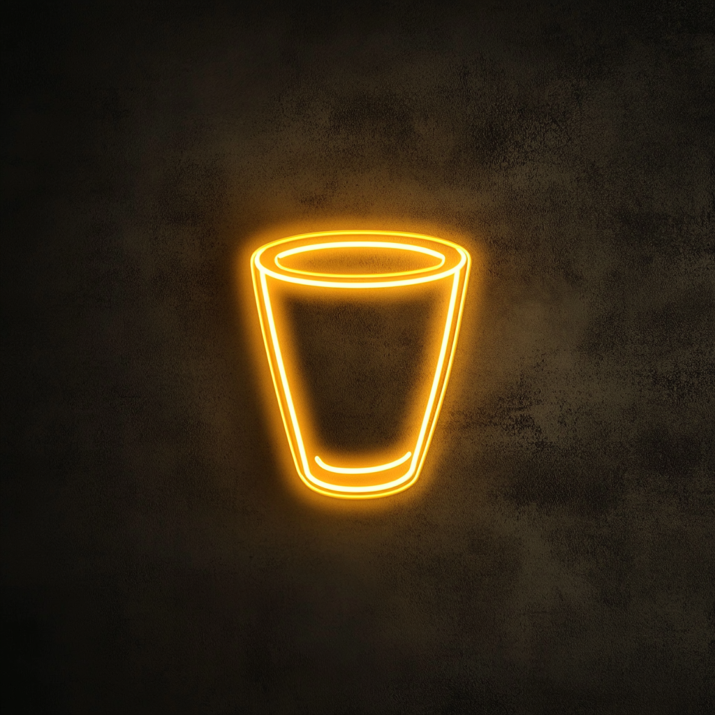 Espresso Shot Glass - Yellow Neon Sign, 18 Inches