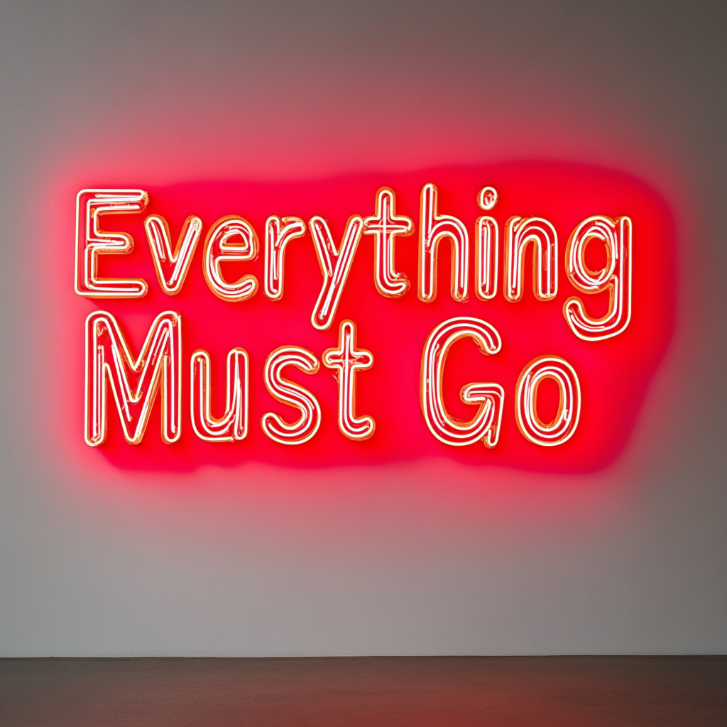 "Everything Must Go" - Red Neon Sign, 24 Inches