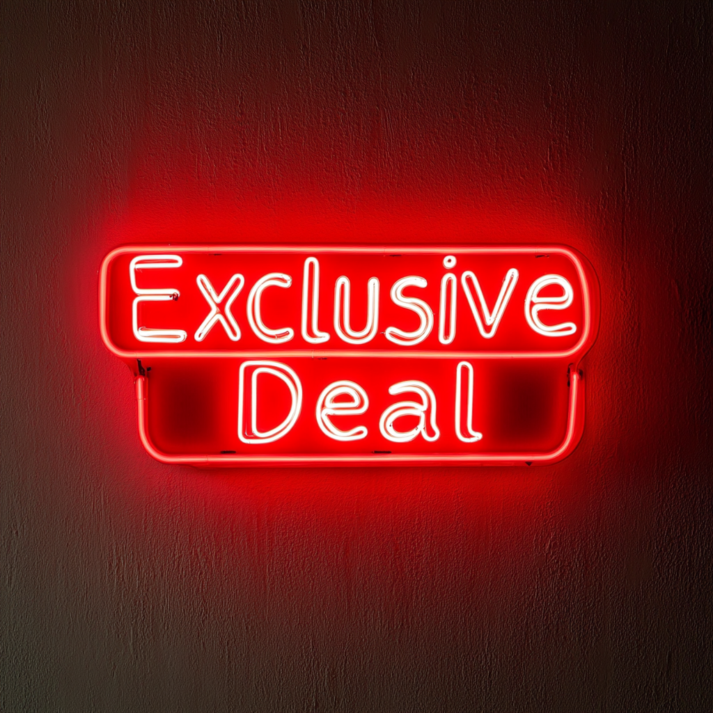 "Exclusive Deal" - Red Neon Sign, 24 Inches