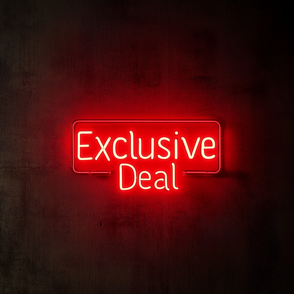 "Exclusive Deal" - Red Neon Sign, 24 Inches
