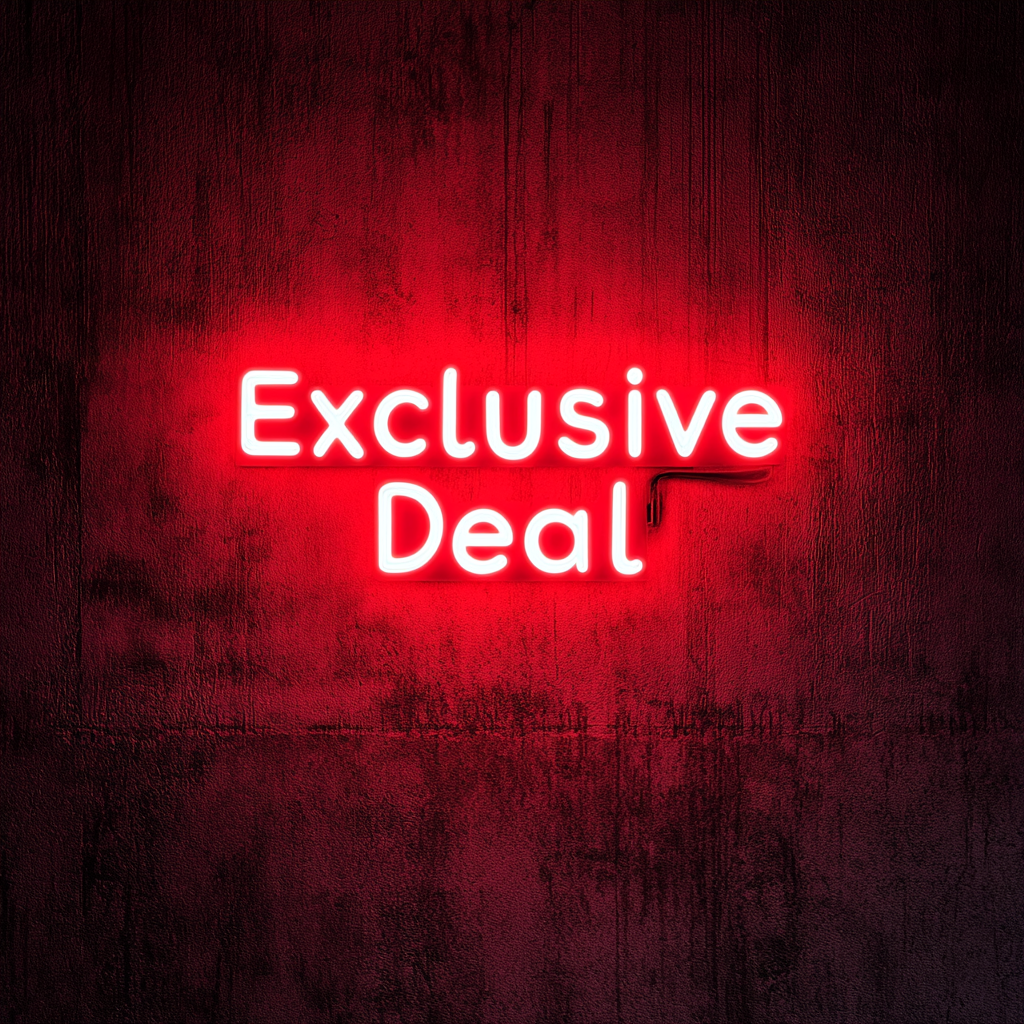 "Exclusive Deal" - Red Neon Sign, 24 Inches