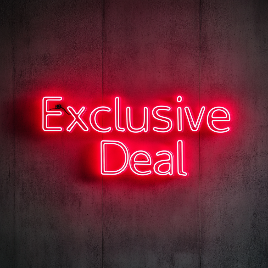 "Exclusive Deal" - Red Neon Sign, 24 Inches