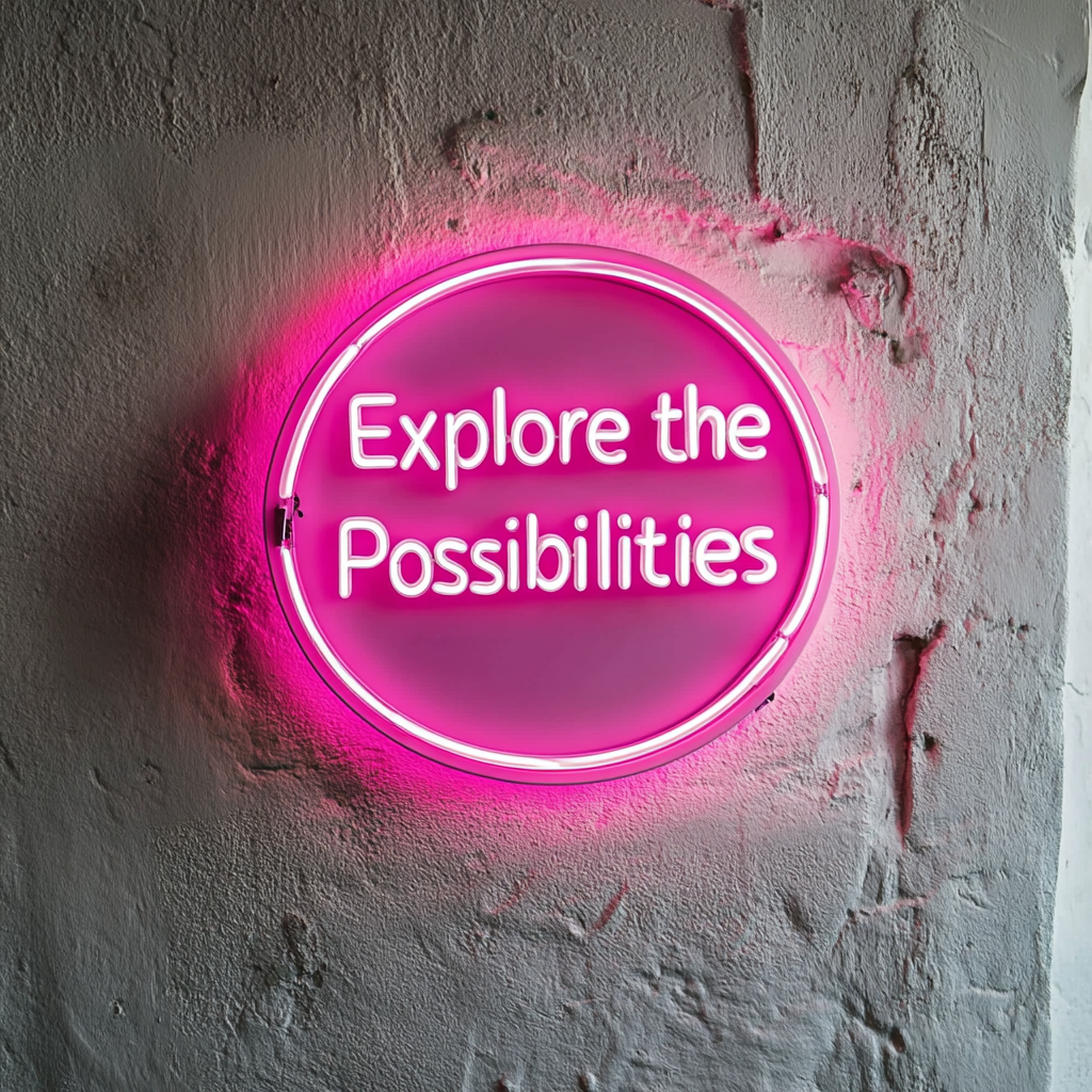 "Explore the Possibilities" - Pink Neon Sign, 24 Inches