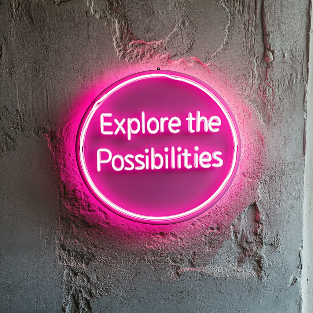 "Explore the Possibilities" - Pink Neon Sign, 24 Inches