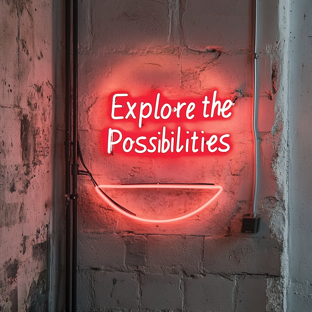 "Explore the Possibilities" - Red Neon Sign, 24 Inches