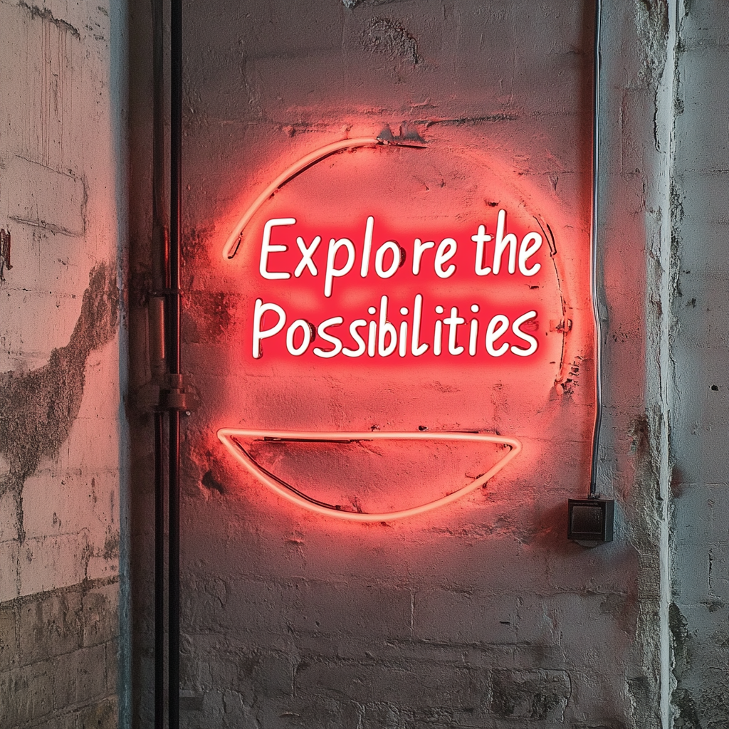 "Explore the Possibilities" - Red Neon Sign, 24 Inches