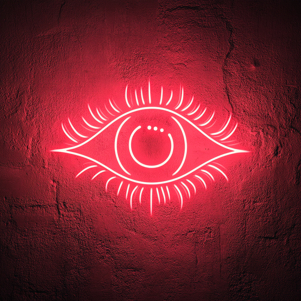Eye with Eyelashes - Red Neon Sign, 18 Inches