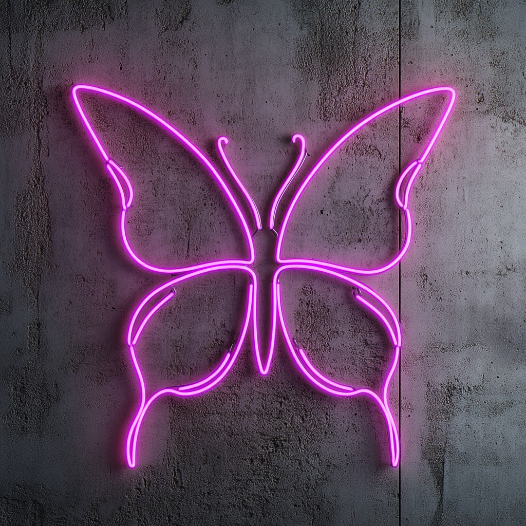 Fairy Wings - Pink Neon Sign, 24 Inches