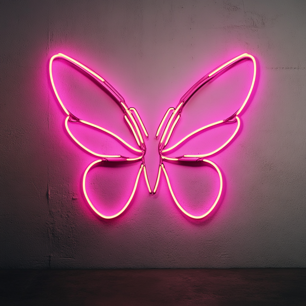 Fairy Wings - Pink Neon Sign, 18 Inches