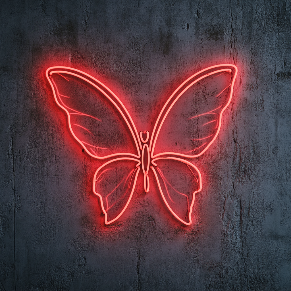 Fairy Wings - Red Neon Sign, 24 Inches