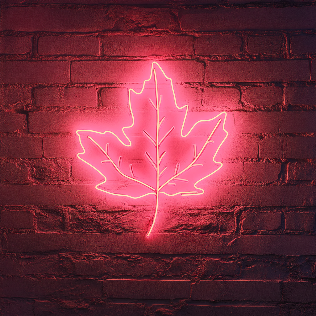 Falling Leaves - Pink Neon Sign, 24 Inches