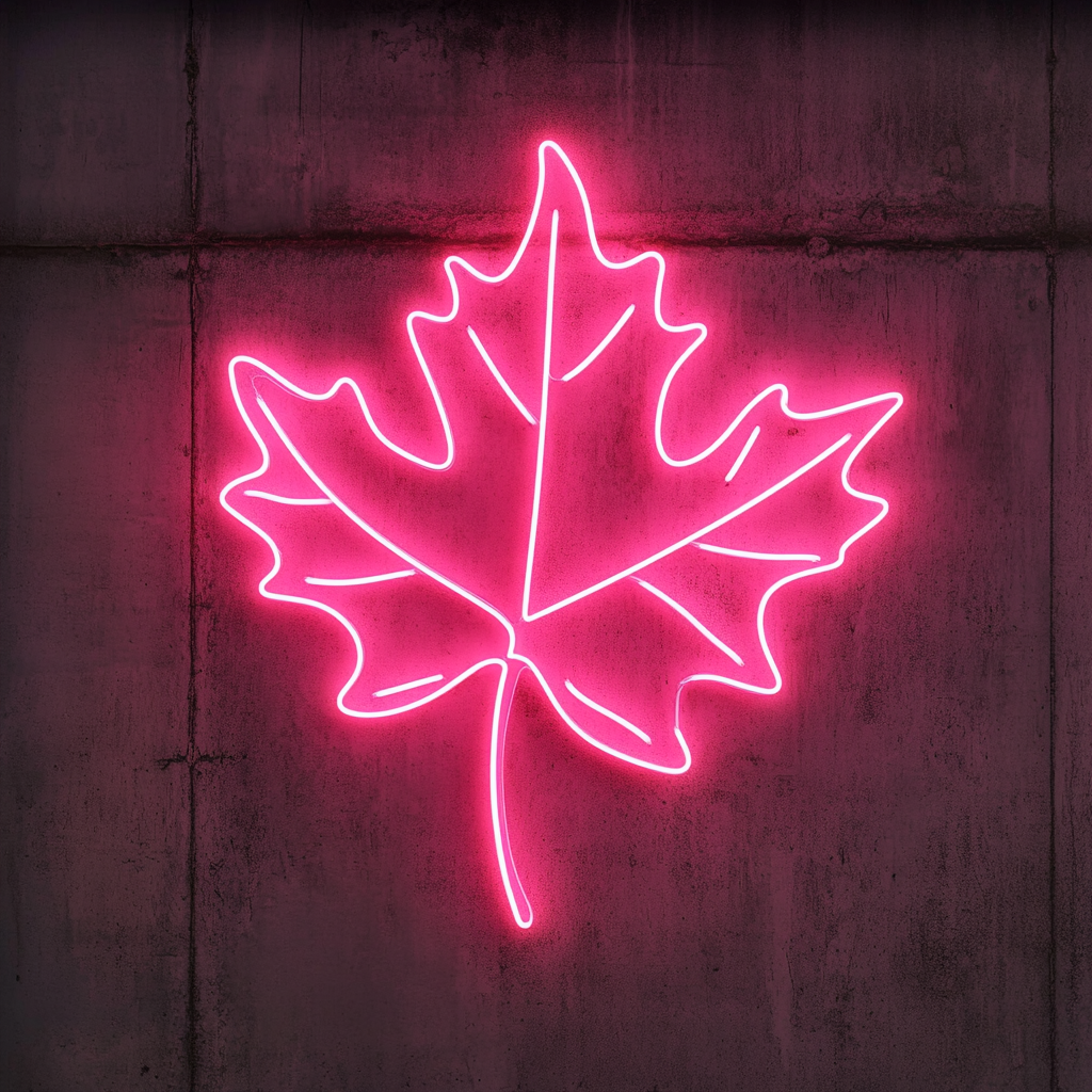 Falling Leaves - Pink Neon Sign, 24 Inches