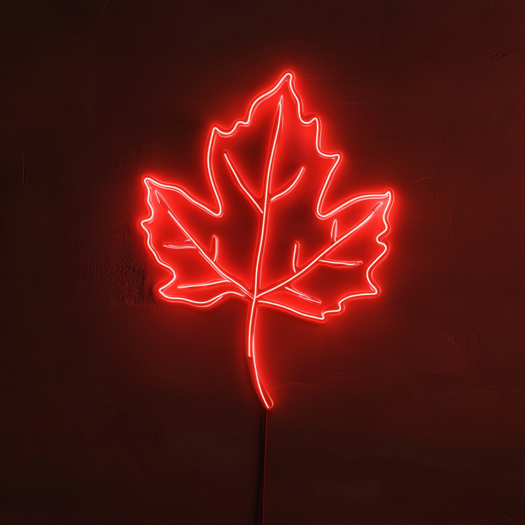 Falling Leaves - Red Neon Sign, 24 Inches