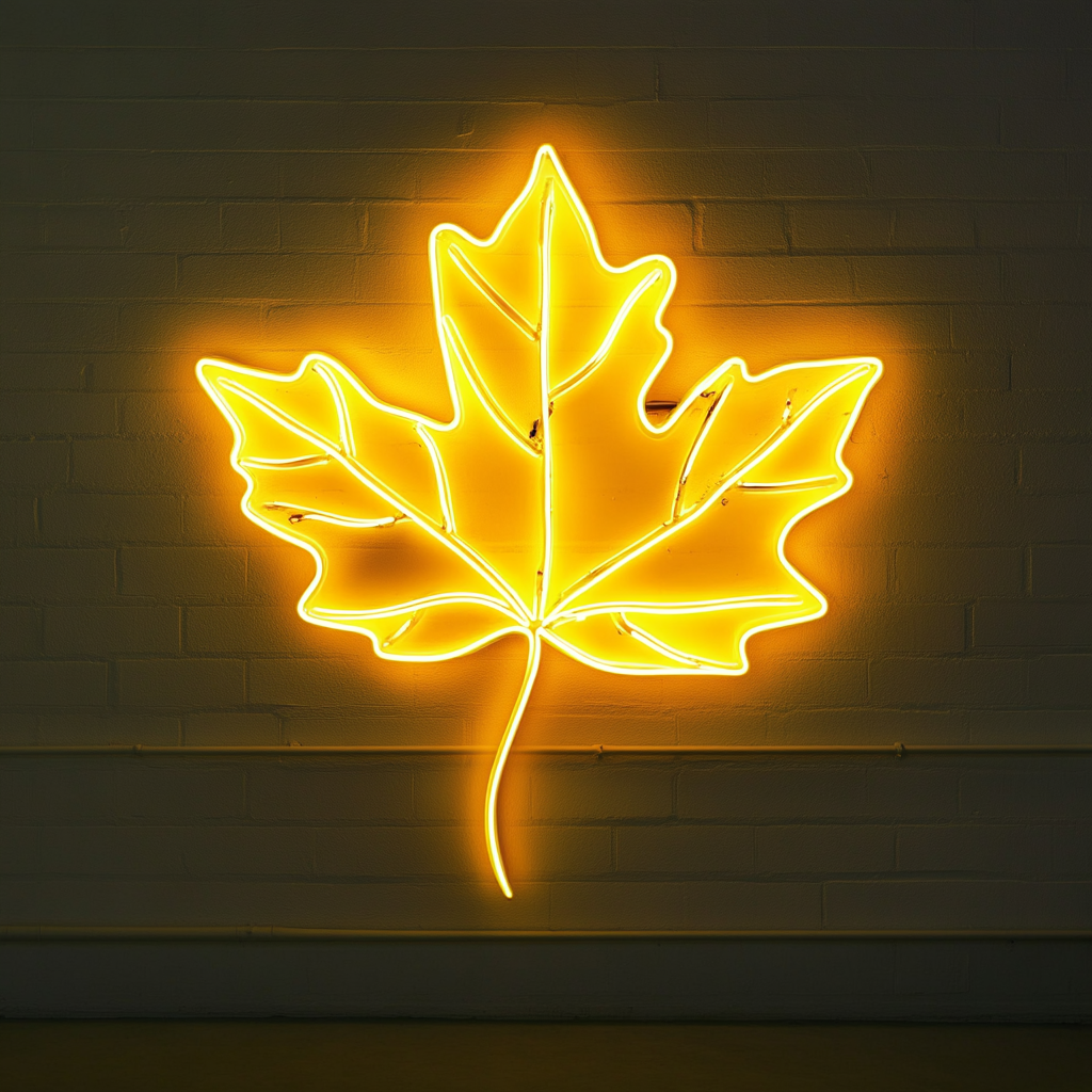 Falling Leaves - Yellow Neon Sign, 24 Inches