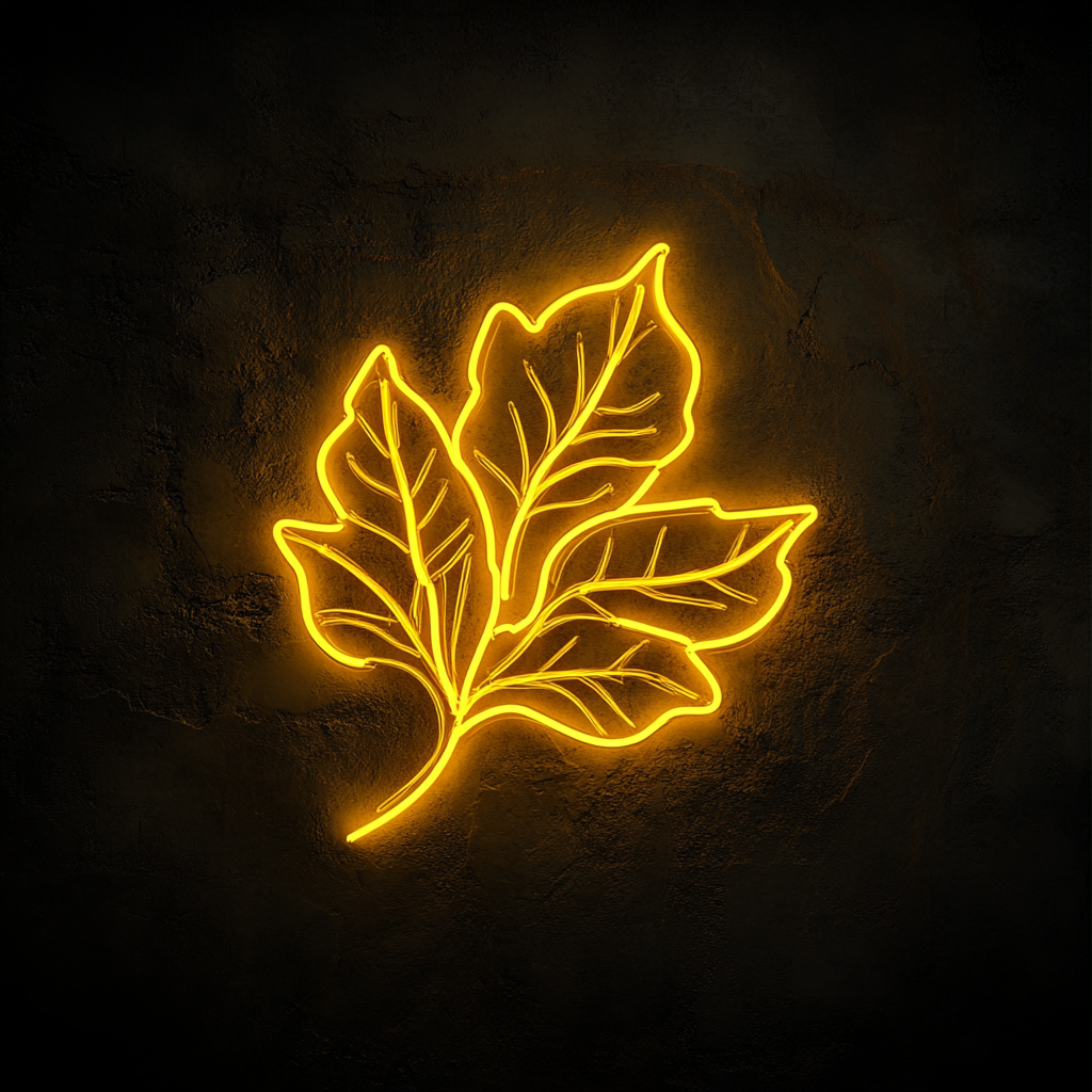 Falling Leaves - Yellow Neon Sign, 18 Inches