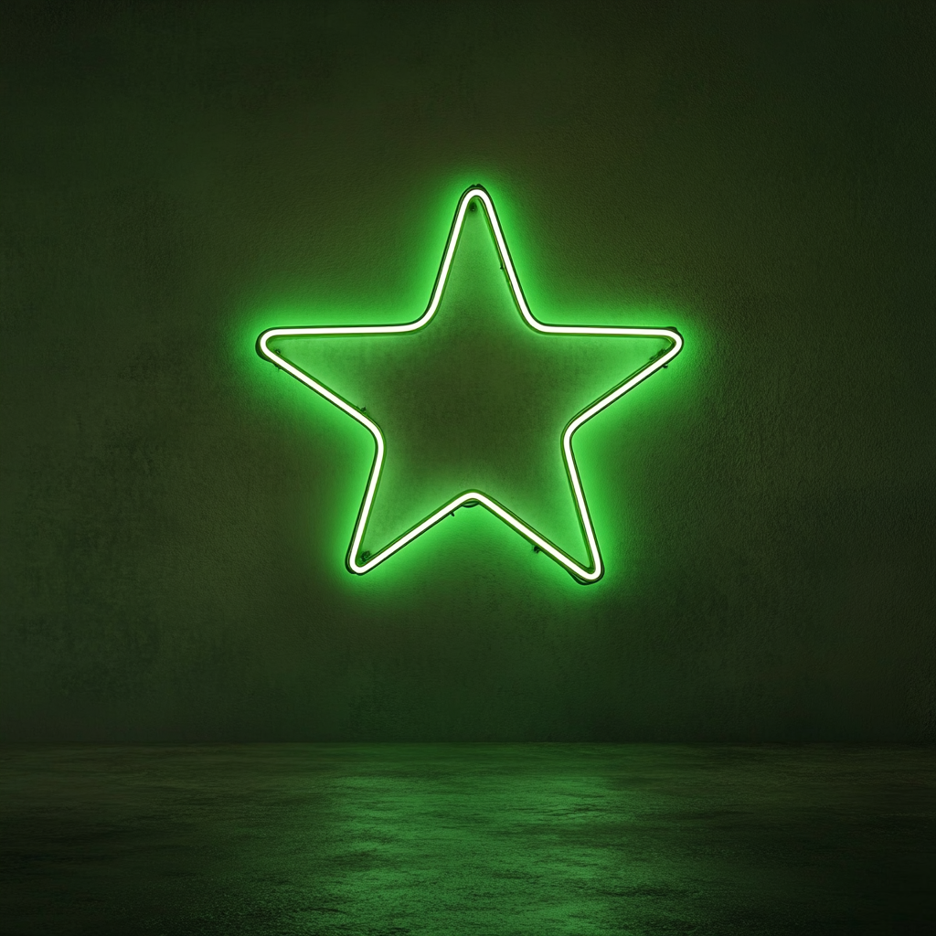 Falling Star - Green Neon Sign, 24 Inches