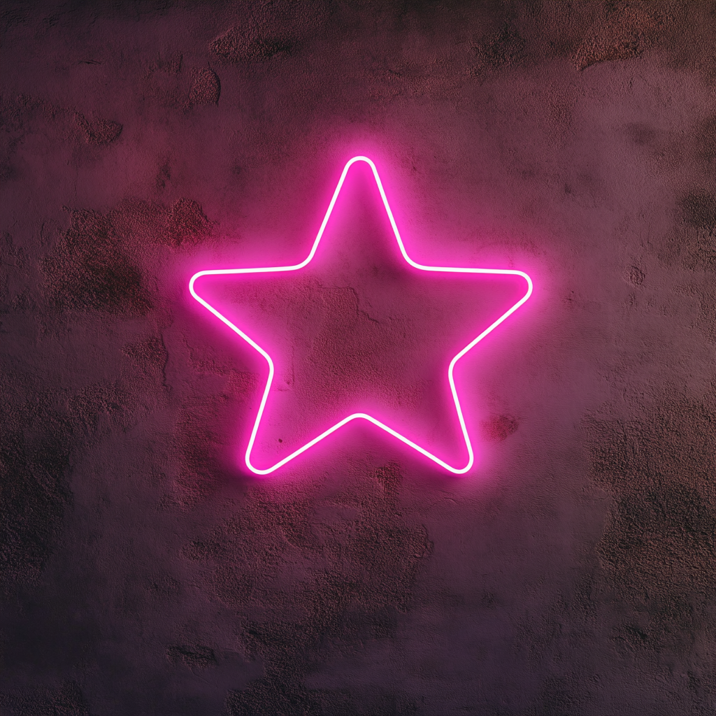 Falling Star - Pink Neon Sign, 18 Inches