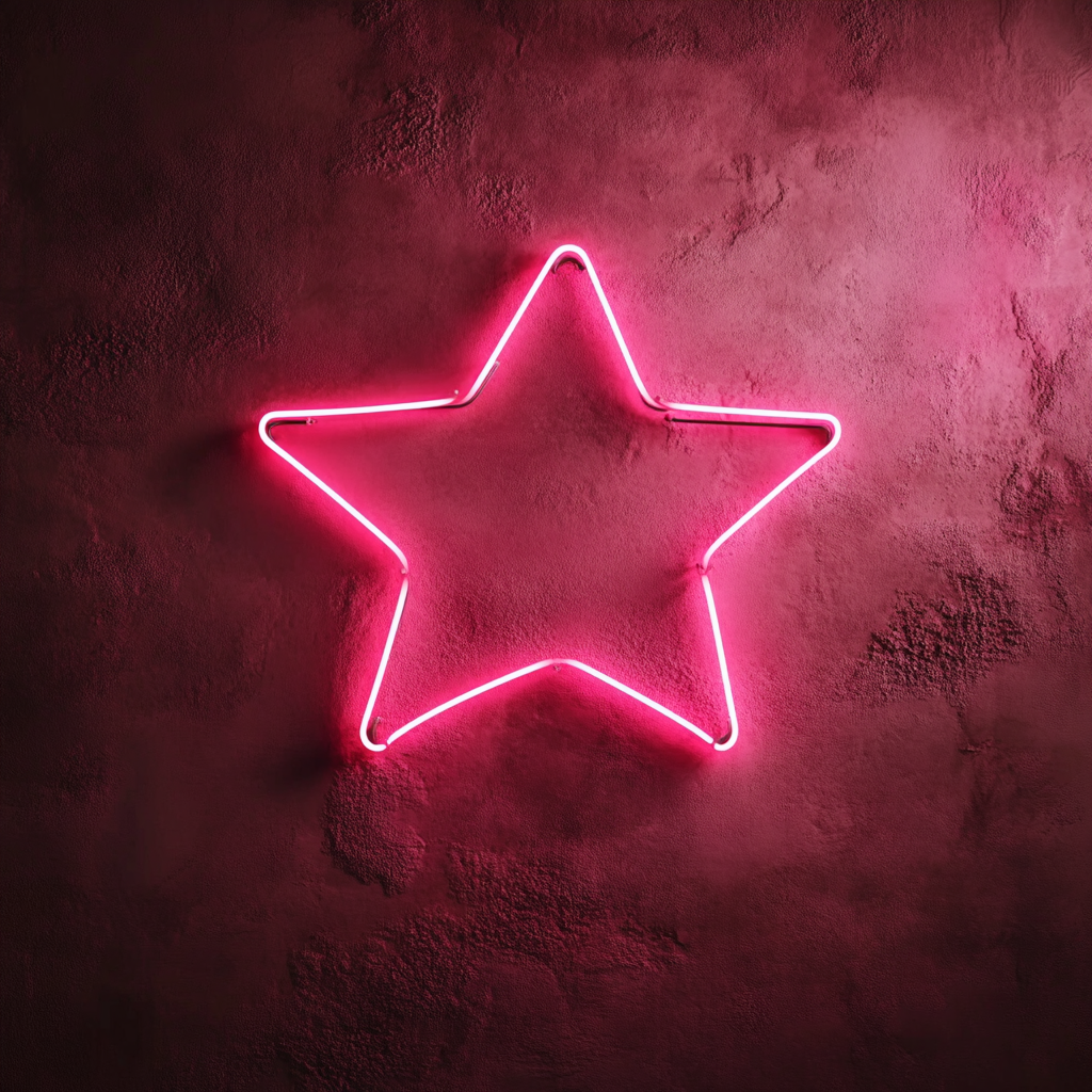 Falling Star - Pink Neon Sign, 18 Inches