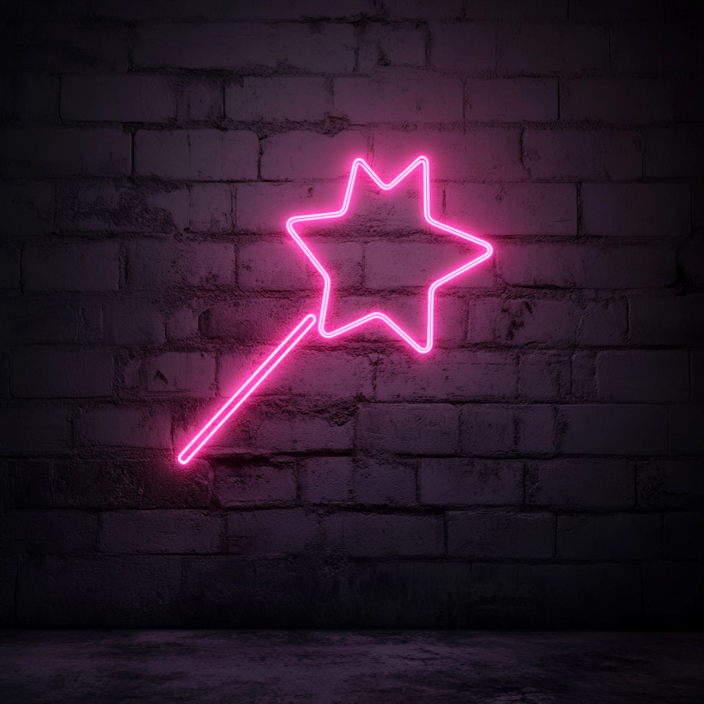Falling Star - Pink Neon Sign, 24 Inches