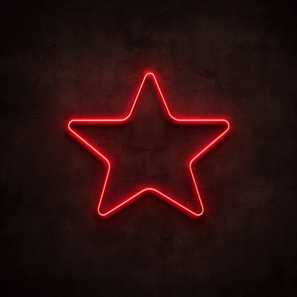 Falling Star - Red Neon Sign, 18 Inches