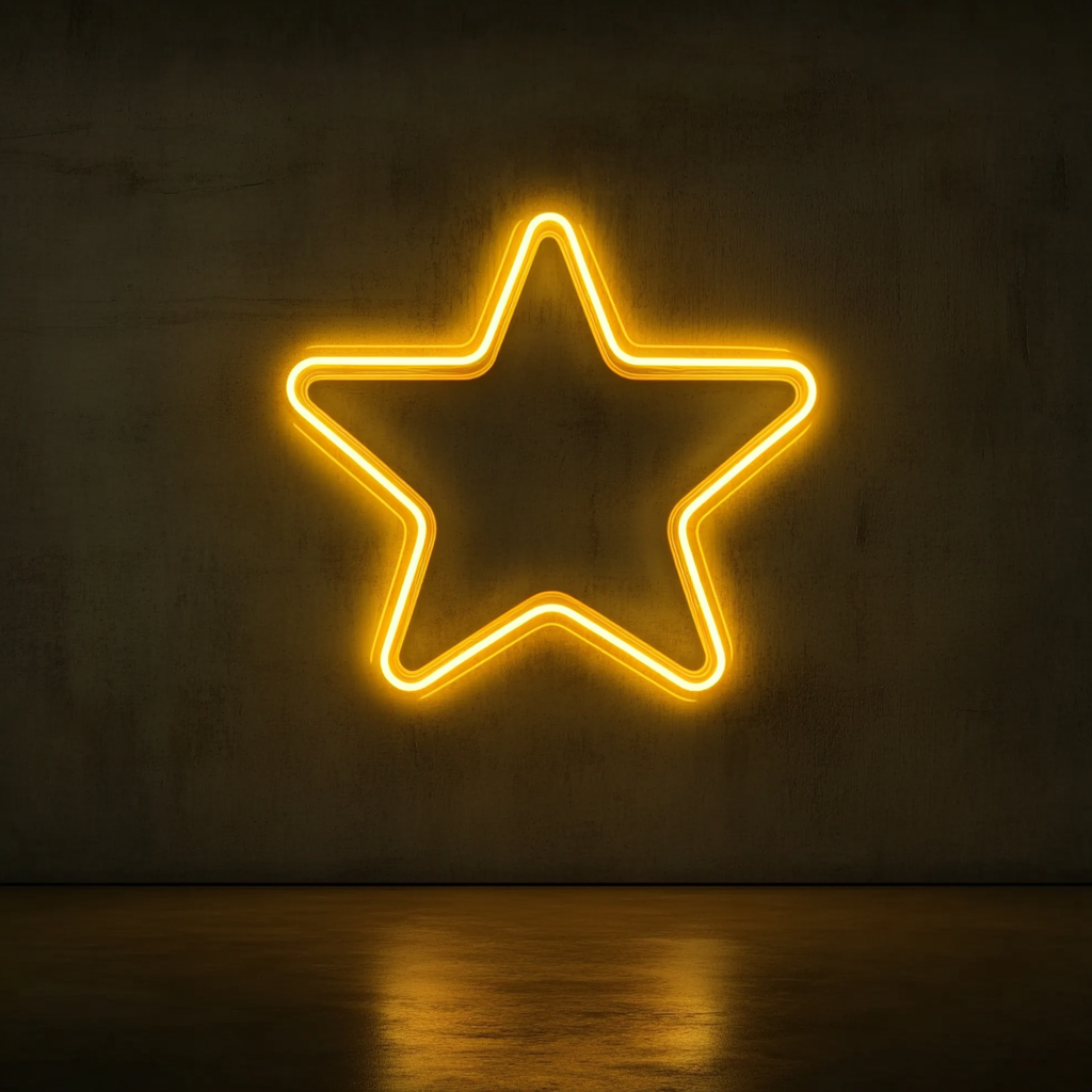 Falling Star - Yellow Neon Sign, 18 Inches