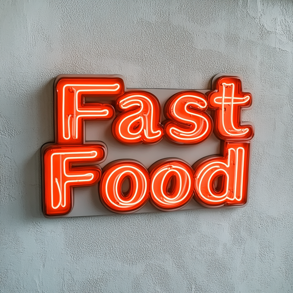 "Fast Food" - Red Neon Sign, 24 Inches