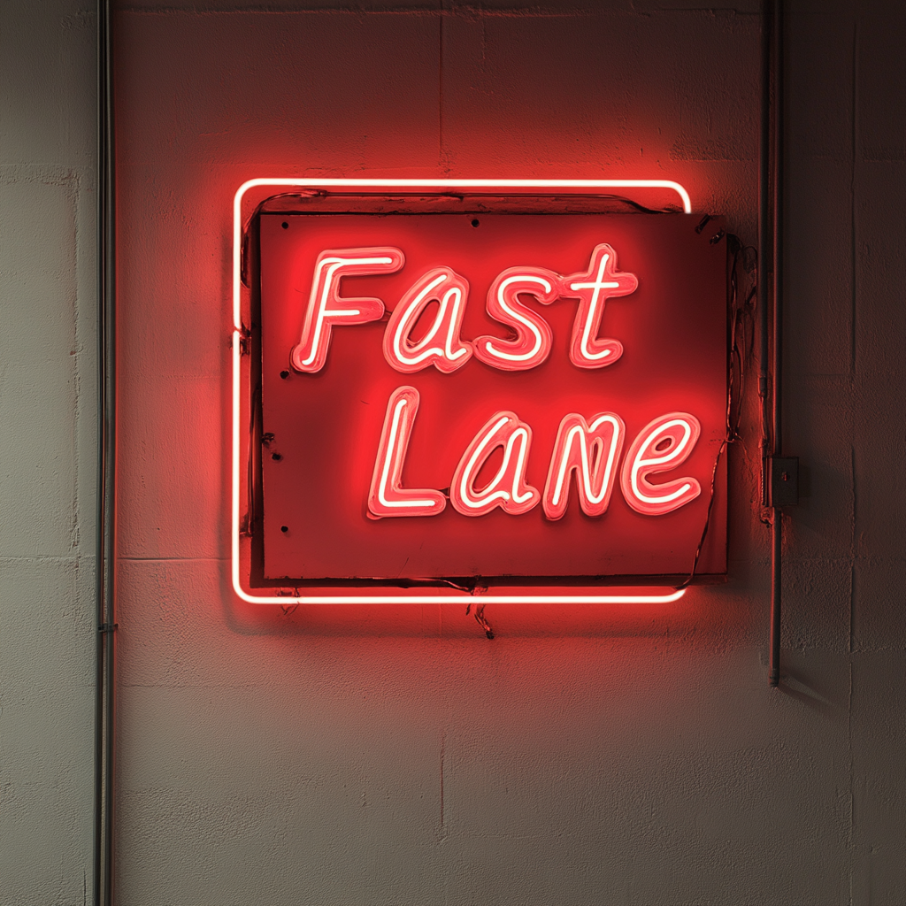 "Fast Lane" - Red Neon Sign, 24 Inches