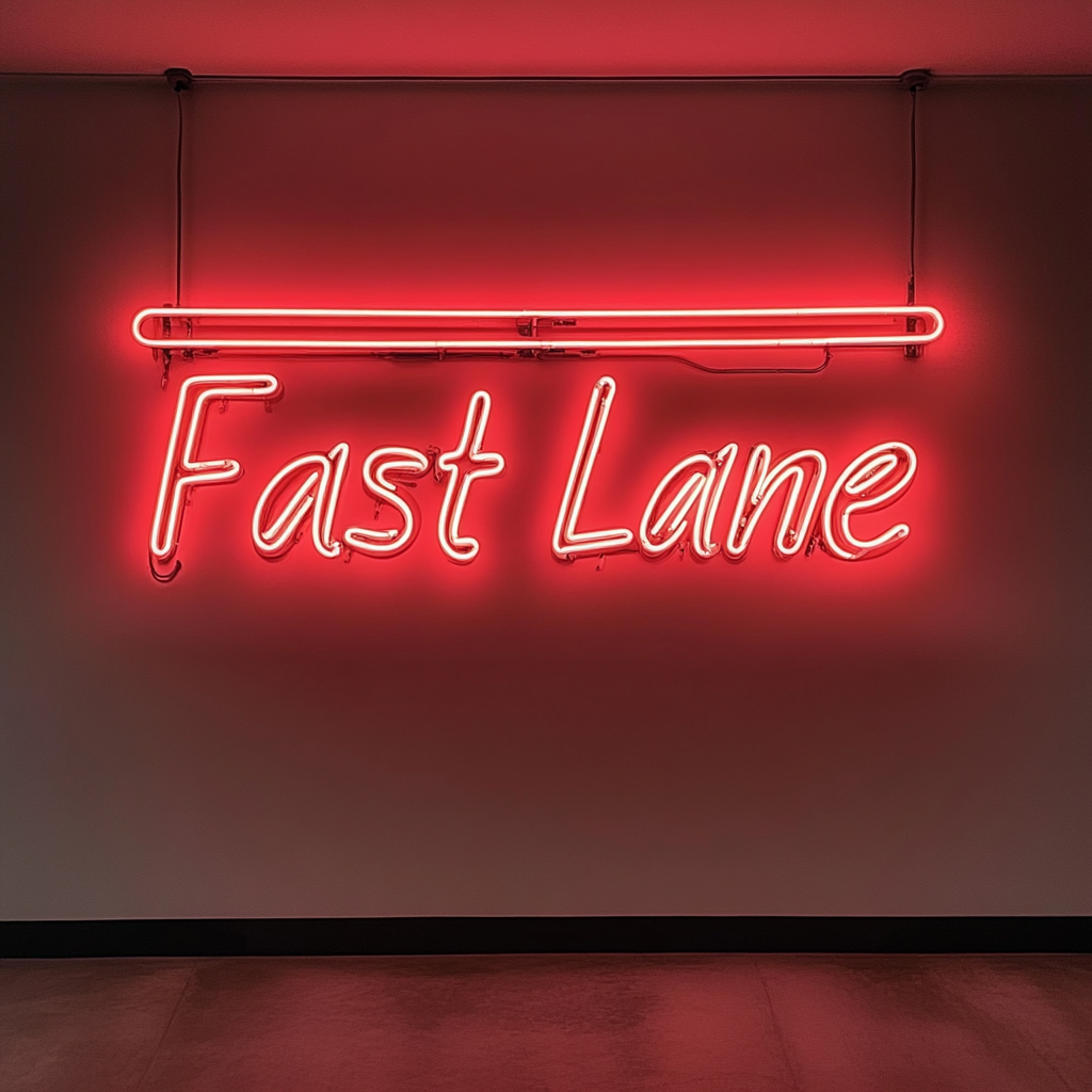 "Fast Lane" - Red Neon Sign, 24 Inches