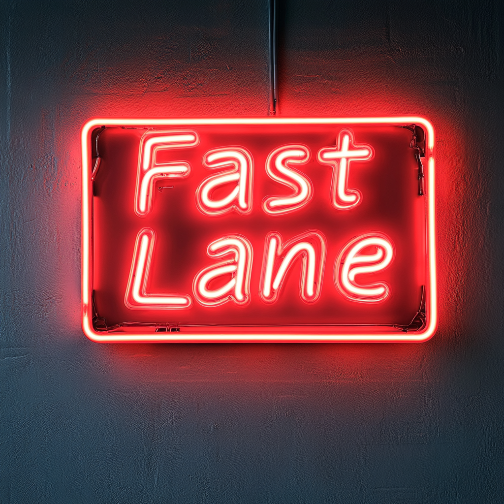 "Fast Lane" - Red Neon Sign, 24 Inches