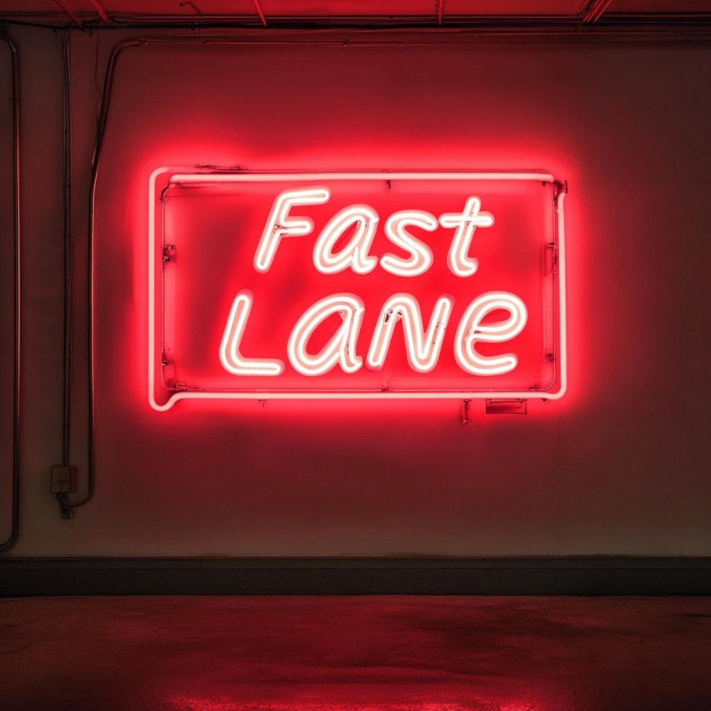 "Fast Lane" - Red Neon Sign, 24 Inches