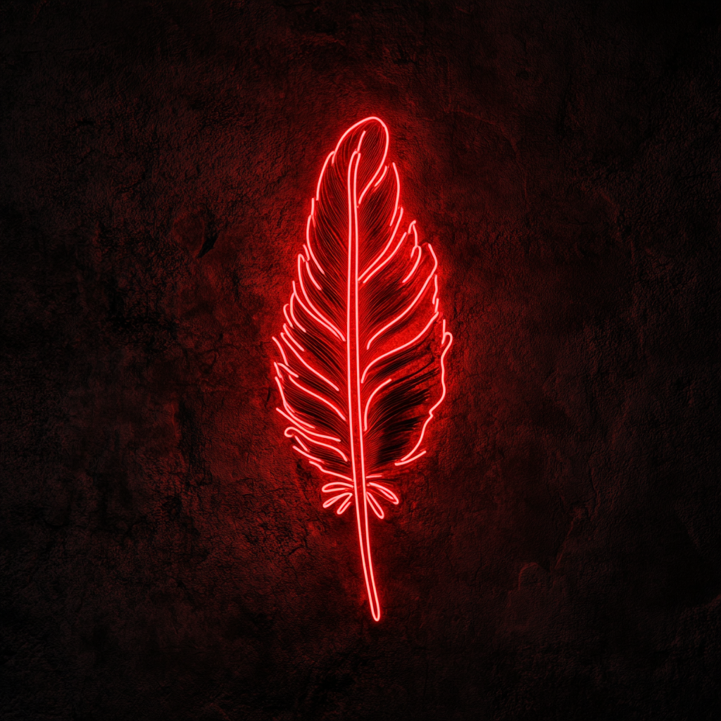 Feather and Bird - Red Neon Sign, 24 Inches