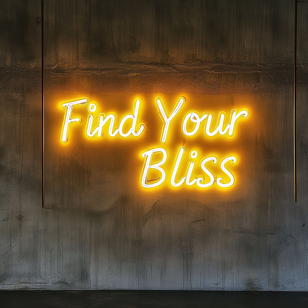 Find Your Bliss - Yellow Neon Sign, 24 Inches