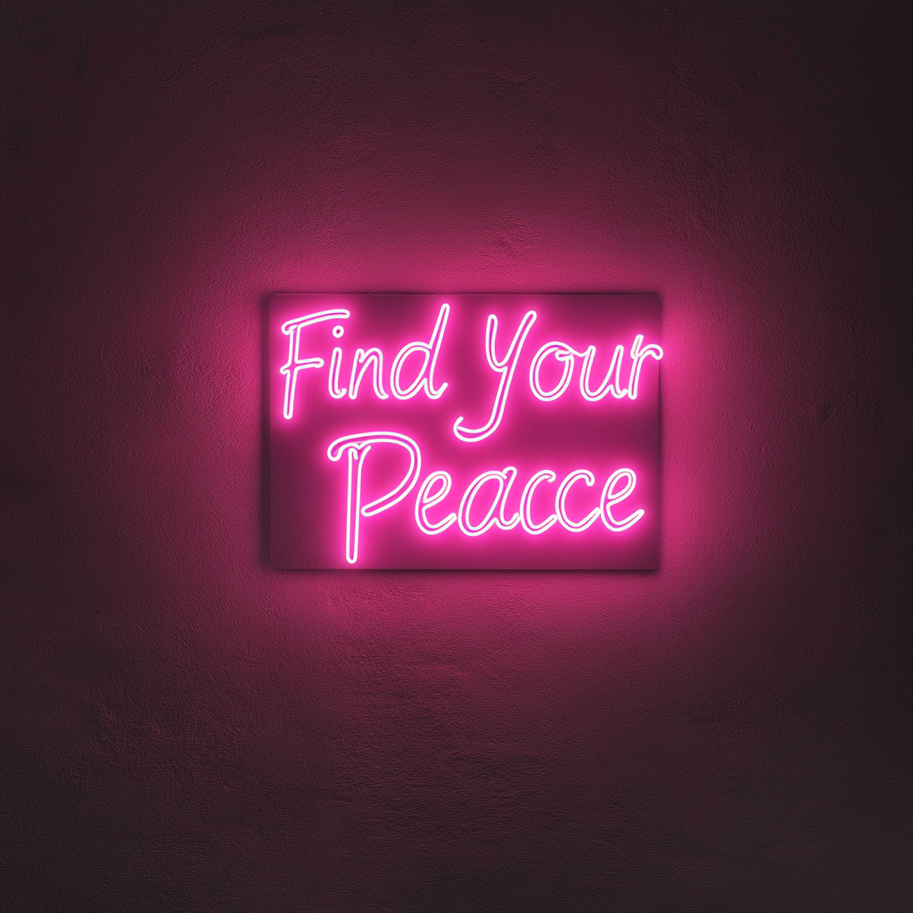 Find Your Peace - Pink Neon Sign, 18 Inches