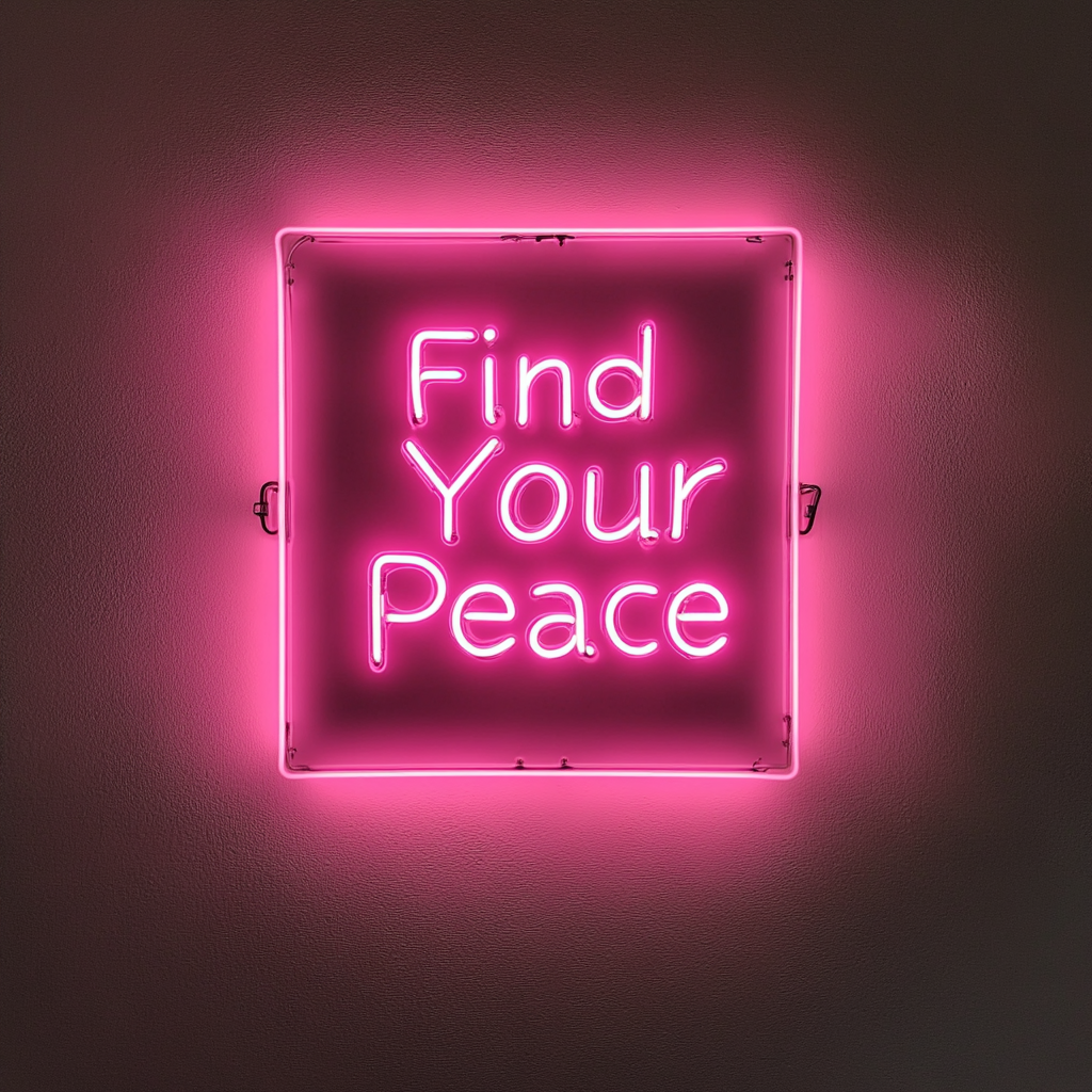 Find Your Peace - Pink Neon Sign, 18 Inches