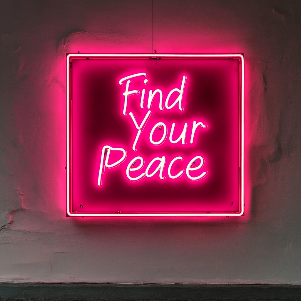 Find Your Peace - Pink Neon Sign, 18 Inches
