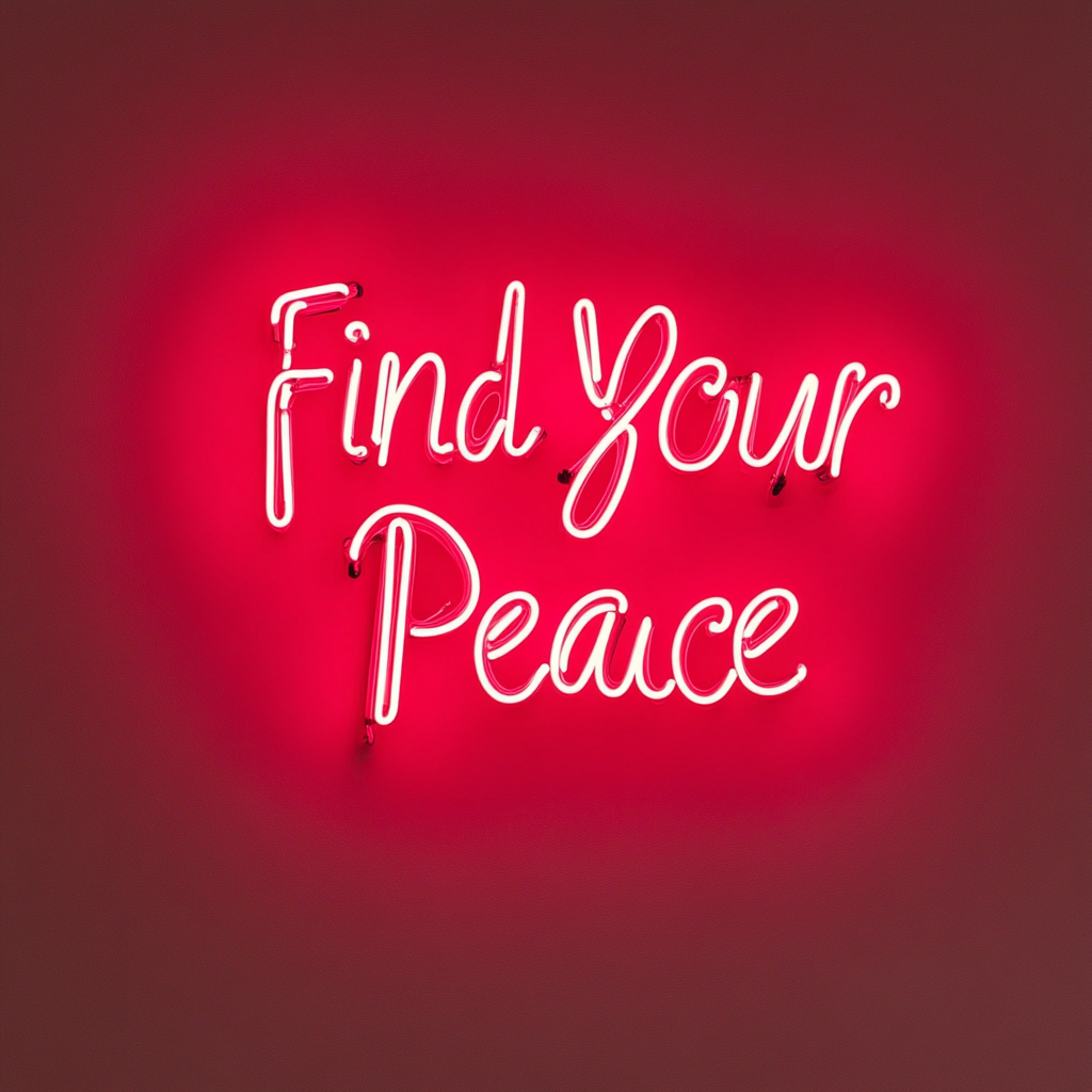 Find Your Peace - Red Neon Sign, 24 Inches