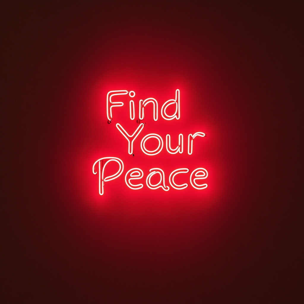 Find Your Peace - Red Neon Sign, 24 Inches