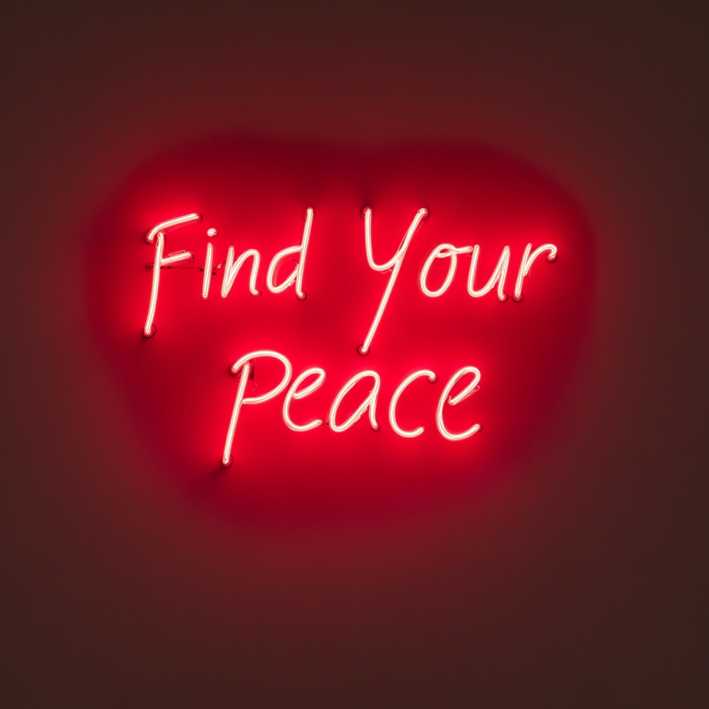 Find Your Peace - Red Neon Sign, 18 Inches