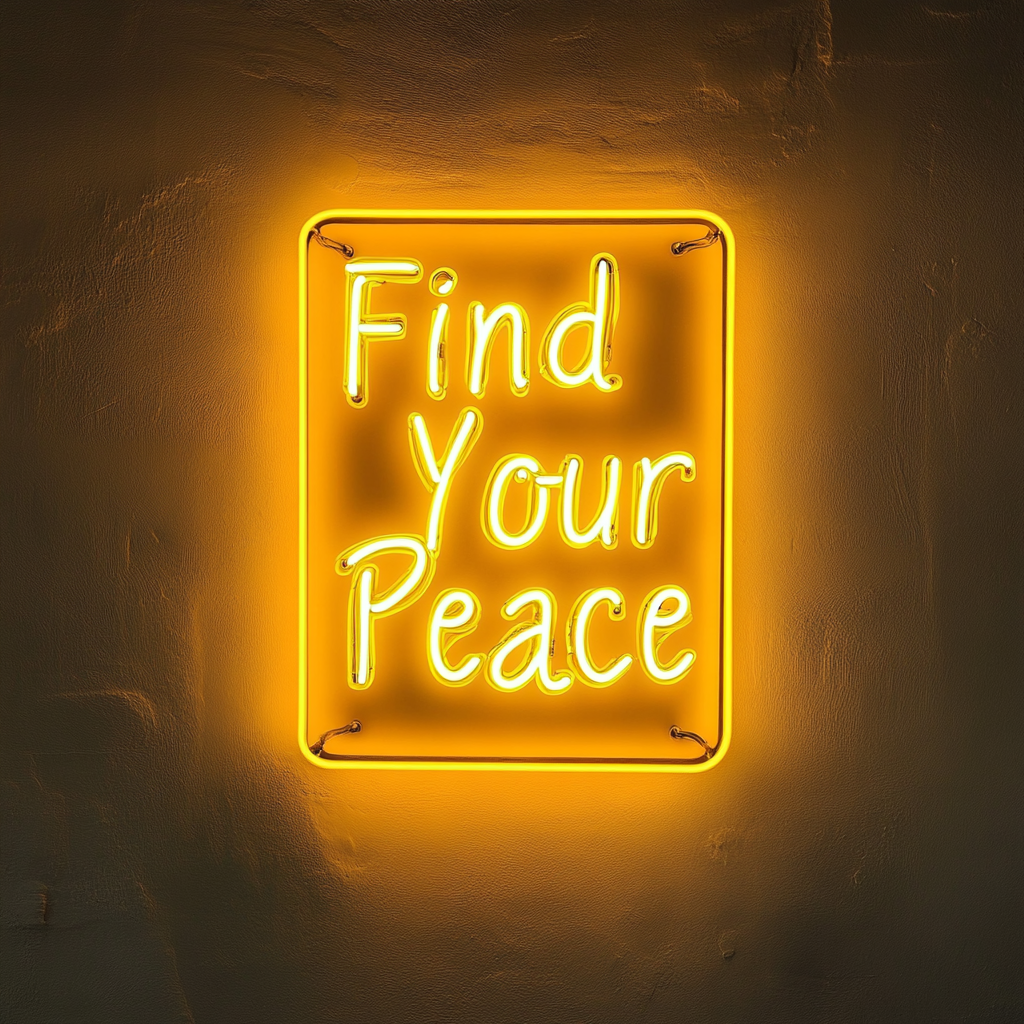 Find Your Peace - Yellow Neon Sign, 18 Inches