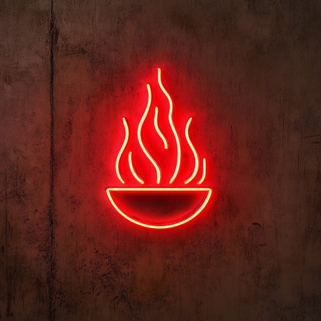 Fire Pit - Red Neon Sign, 24 Inches