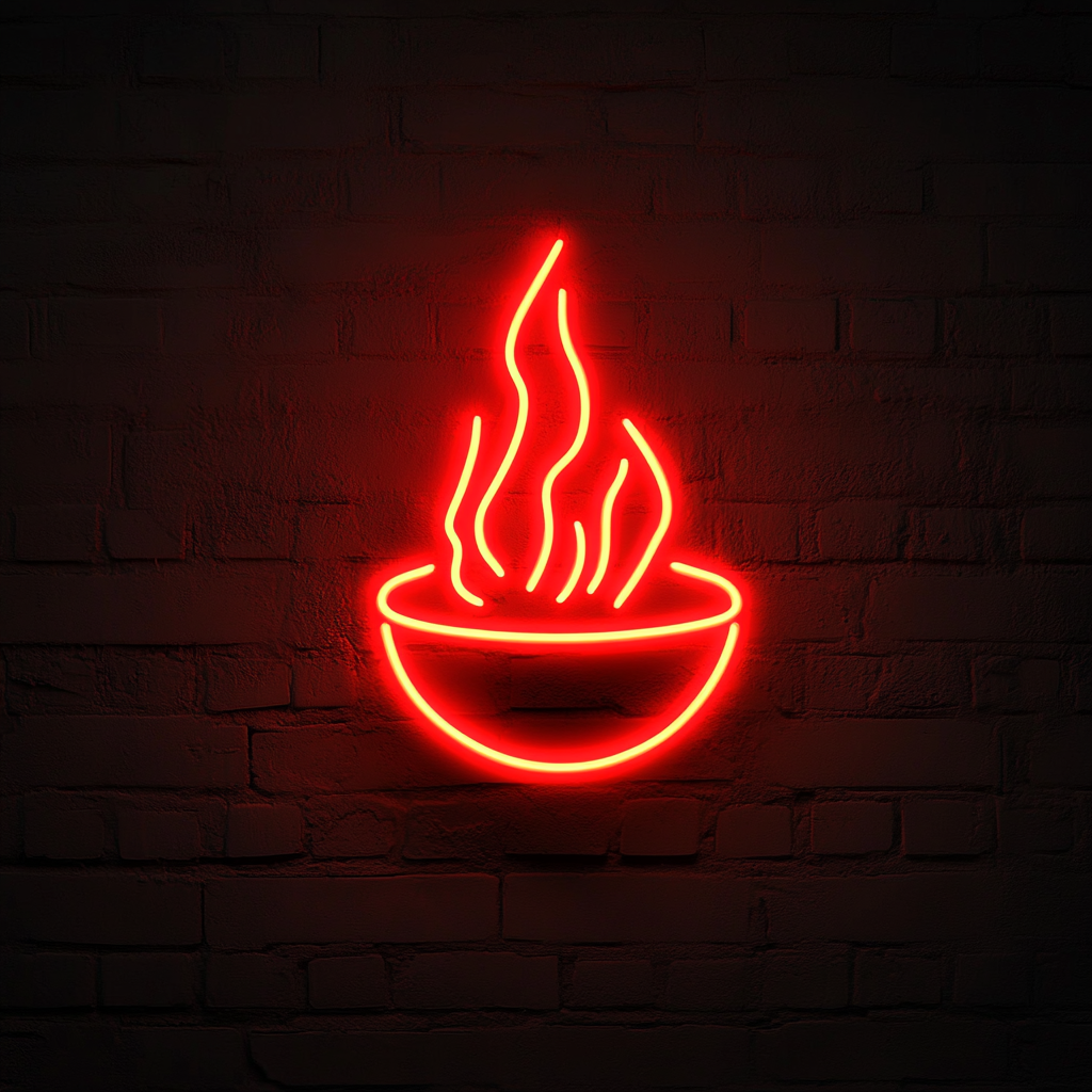 Fire Pit - Red Neon Sign, 18 Inches
