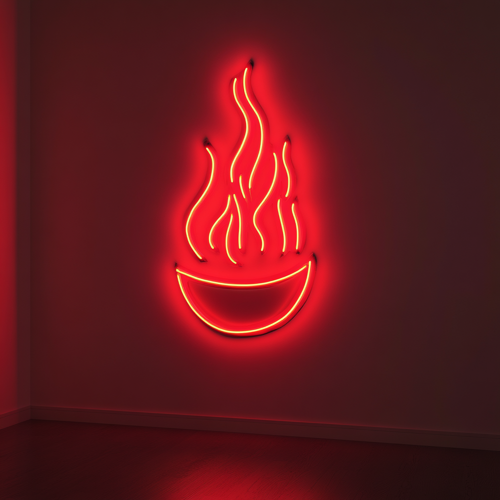 Fire Pit - Red Neon Sign, 24 Inches