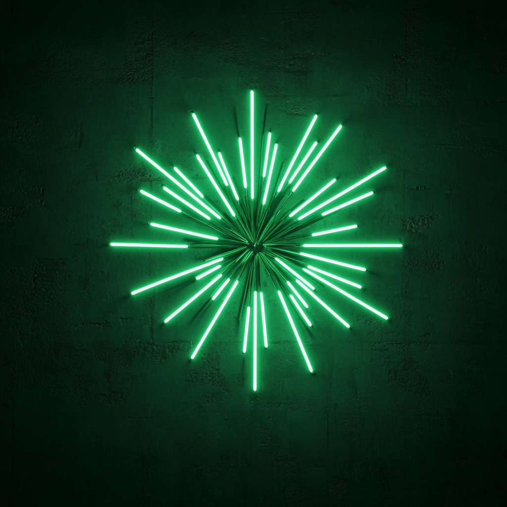 Firework Burst - Green Neon Sign, 24 Inches