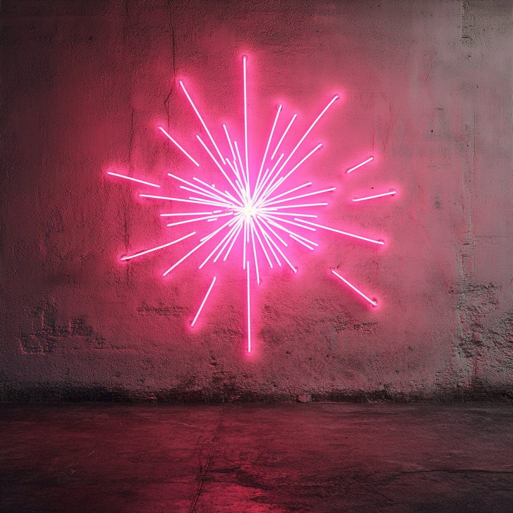 Firework Burst - Pink Neon Sign, 18 Inches