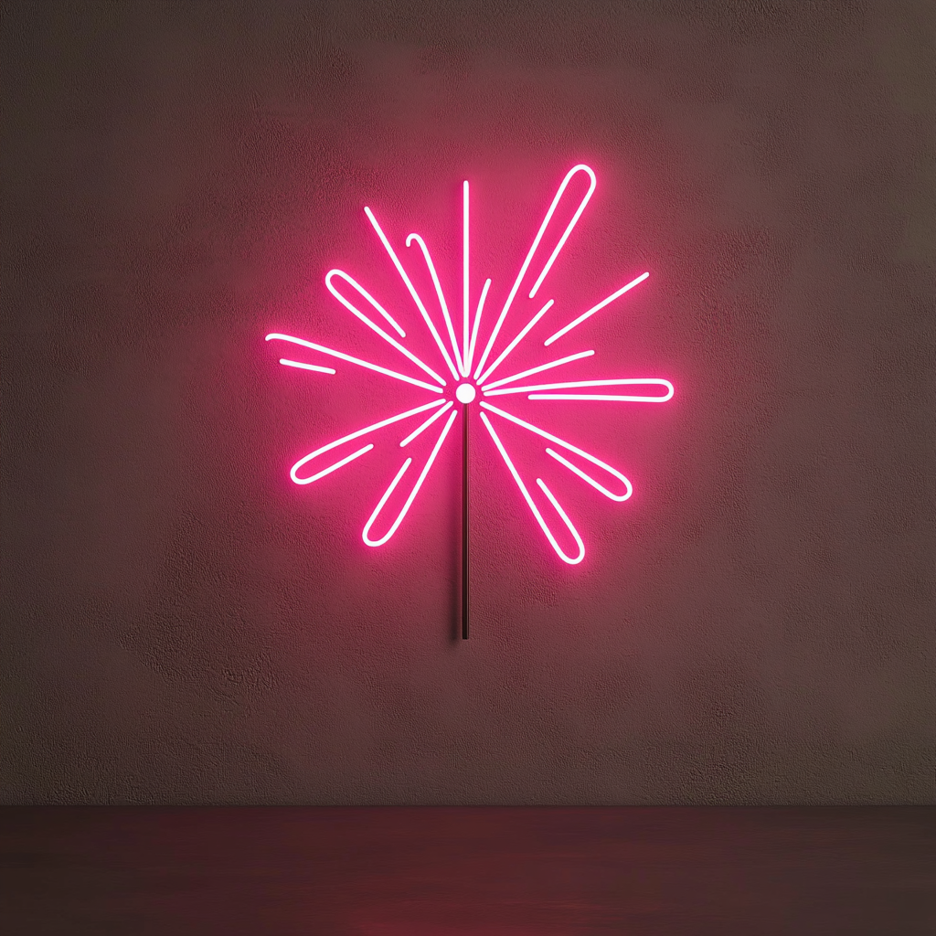 Firework Burst - Pink Neon Sign, 24 Inches