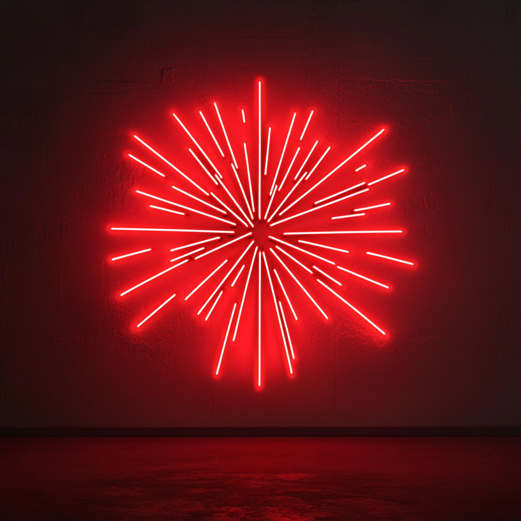 Firework Burst - Red Neon Sign, 24 Inches