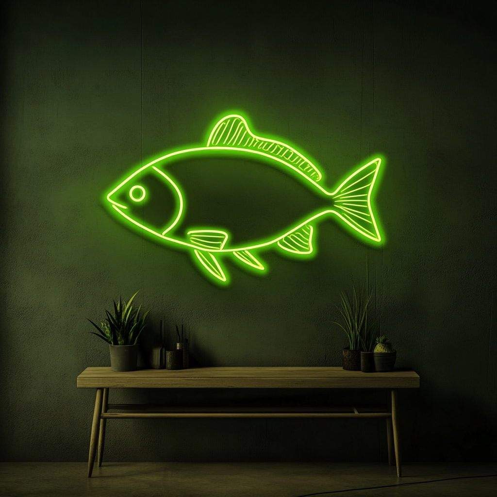 Fish - Green Neon Sign, 24 Inches